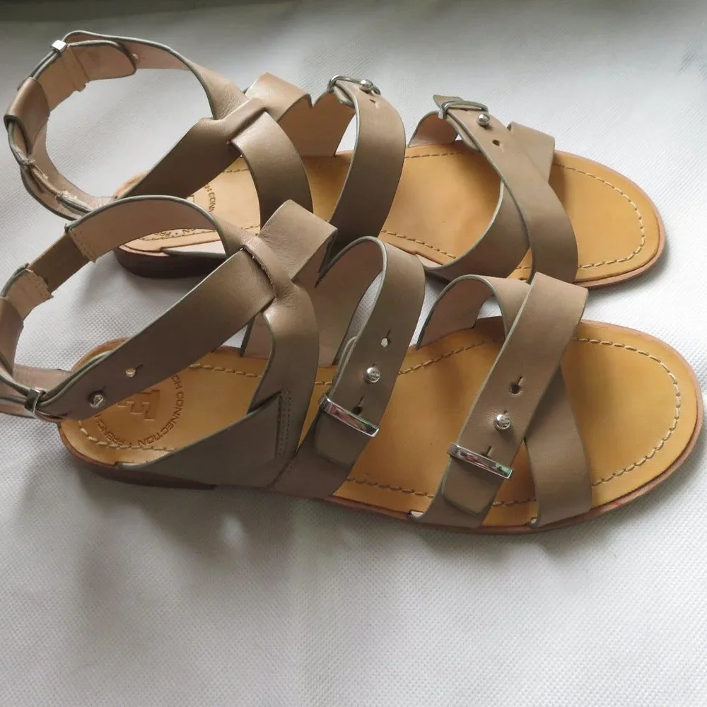 French Connection Harmoney Leather Strappy Gladiator Sandals 38